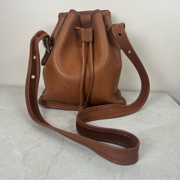 Vintage Coach Lula’s Legacy Drawstring Bucket Bag British Tan 9952 - Picture 1 of 12